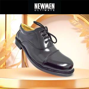 NEWMEN MS 9105 Formal Office PVC Leather Black Shine Executive Shoes / Kasut Hitam Lelaki