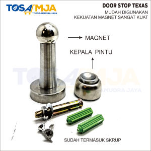 Door Stop Stopper MAGNET Stainless Steel PREMIUM Termasuk Skrup / Ganjelan PENAHAN Pintu TEXAS