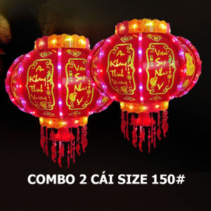 Đèn Lồng Tết Hiện Đại – Xoay 360° Kèm LED Viền Nháy Chữ Việt May Mắn