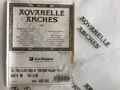 Arches Watercolour (Aquarelle) Rough Grain paper 185gsm #4001-200