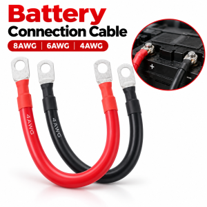 MUNCHX 1Pcs 4AWG 6AWG 8AWG Cáp kết nối pin Silicone mềm Đồng mạ thiếc Dây kết nối pin Đỏ đen Cáp pin biến tần Dành cho xe RV bộ biến tần năng lượng trời