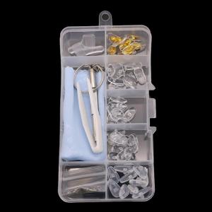 25Pairs Screw Glasses Nose Pad Replacement Ear Hook Eyewear Accessories Anti Slip Cleaning Cloth Spectacle Repair Kit