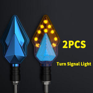 PMSshop Universal 20 LED Motorcycle Turn Signal Lights 12V Dual Mode Flowing Water Blinker Titanium Plating Motorbike Lamp Stop Indicators Diamond Shape Tail Lights 2PCS