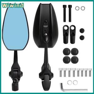 【Wiwind】กระจกมอเตอร์ไซค์ด้านข้าง 2PCS กระจกมองข้างมุมมองด้านข้างกระจกมองเห็นกระจกมองหลังที่ปรับได้สำหรับมอเตอร์ไซค์จักรยาน