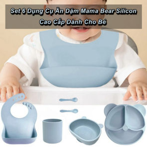 Set 6 Dụng Cụ Ăn Dặm Mama Bear Silicone Cao Cấp Dành Cho Bé - EuroHome