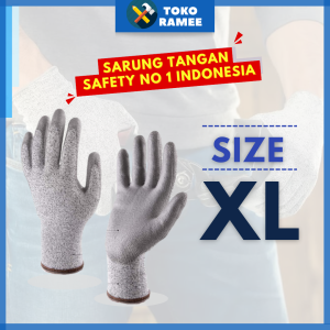 Sarung Tangan Anti Pisau Cutting Kaca Gores Safety Anti Selip / Slip Untuk Kerja Motor Alat Perkakas Tukang Pertukangan Kayu Bengkel