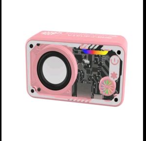 V1 Transparent Mecha Speakers BT5.3 Wireless Double Bass Diaphragm Subwoofer Music TWS RGB Light Loudspeaker