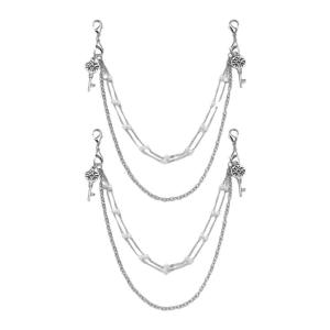 Stylish Zinc Alloy Key/Butterfly Shoe Elegant Rhinestones Pearls Decoration for Shoes Bags Keychains