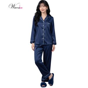 ĐỒ BỘ MẶC NHÀ PIJAMA NỮ WANNABE BỘ TAY DÀI QUẦN DÀI ĐƠN GIẢN SANG TRỌNG ĐẦY ẤM ÁP BD35P