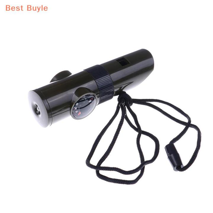 💖Best Buyle Emergency Survival Whistle Kit Compass Led Light Thermomet ...