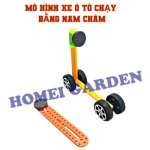 Đồ chơi giáo dục xe đẩy nam châm lắp ráp ô tô chạy bằng nam châm dùng học Stem steam DIY - HM0497