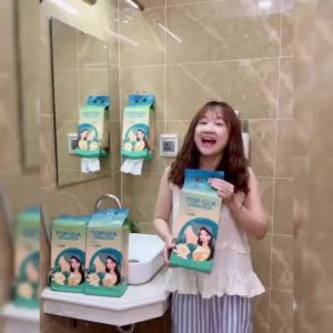 Khăn vải khô đa năng Top Gia bịch 200 tờ Sắc Việt rút treo tường an toàn cho da tặng móc treo