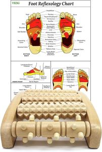 Con lăn mát xa chân (một bên chân). Viêm cân gan chân & Giảm đau. Dụng cụ phản xạ Shiatsu & Acupressure giải phóng mô cơ châm cứu điểm kích hoạt. (555x457x177 inch)