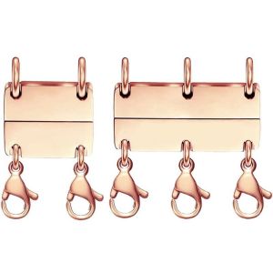 SHUSHABA Gold/Silver ic Necklace Separator Multiple Strands Layering Multi Necklace Jewelry Connector Easy To Use Bracelet Separator Layered Necklace Clasps Women Layered Look