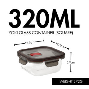 Fukuro Airtight Glass Food Container | Made with Yoki Borosilicate Glass (Square)