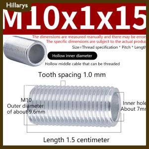 [Hillarys] 10Pcs M10 Lamp Tooth Tube Metal Hollow Threaded Tube Screw Nut Lamp Cap Galvanized Chandelier Connect Rod Fixed Base