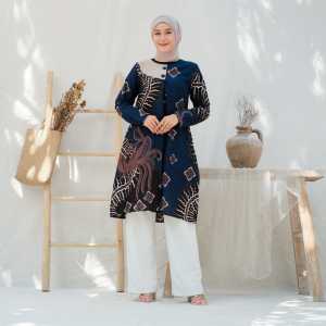 Baju Tunik Batik Wanita Atasan Murah Motif Terbaru Batik Katun Halus Seragam Kerja Karyawan Kantor