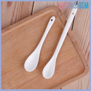 【Enthusiasm】🌟🌟【Hot Sale】🎈 ช้อนเซรามิกพอร์ซเลนสีขาวแบบสั้นยาวสำหรับกาแฟซุปน้ำตาลชาอุปกรณ์ของหวาน