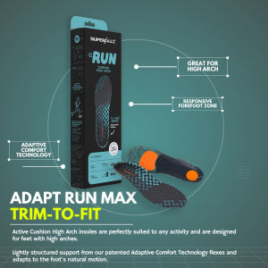 SUPERFEET ADAPT RUN MAX INSOLES (GREAT FOR RUNNING & WALKING SHOES)