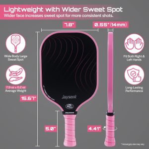 Joysent Pickleball Paddle USAPA T300 Carbon Fiber Pickleball Racket PP Honeycomb 14mm Pickle Ball Paddle For Beginner Men Women