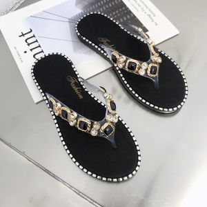 OKAIDO Sandal Jepit Wanita Cewek Perempuan Model Manik Mutiara Gaya Fashion Korea Style Kekinian