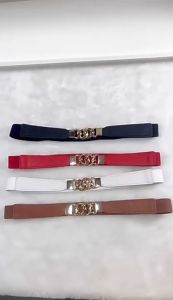 LL Elastic Waist Belt For Women Elegant Fashion Style Black White Brown Gift Tali Pinggang Boleh Laras Gaya Kasual