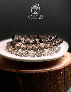 KAKTUS Kristal Asli Smoky Phantom Quartz Crystal Bracelet