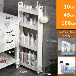 Kệ Hẹp Tủ Lạnh Kệ Nhà Tắm Kệ Máy Giặt 4 tầng Leachate Refre (10 x 45 x 106cm) - EuroHome