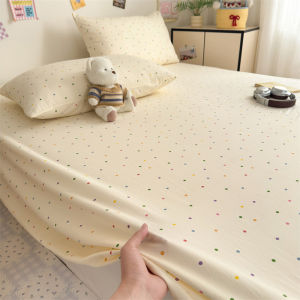 Korean Ins Style Rainbow Candy Dot Bed Sheet Pillowcase 1 or 3PCS Soft Breathable Flat Sheet Aesthetic Bedding Cover Accessories2026