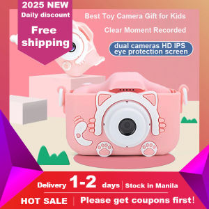 Kids Selfie Camera Christmas Birthday Gifts for Girls Age 3-9 HD Digital Video Cameras for Toddler Portable Toy for 3 4 5 6 7 8 Year Old Girl with 32GB SD Card-Pink