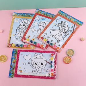 Kids creative watercolor painting graffiti drawing board DIY hand drawn cartoon watercolor painting handmade