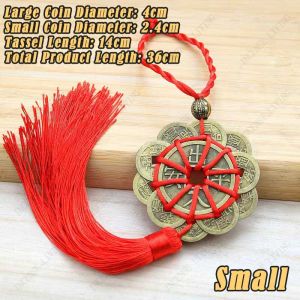 Feng Shui Ten Emperor Money Allday Everyday Lucky Door Coin Charm Chinese Knot Tassel