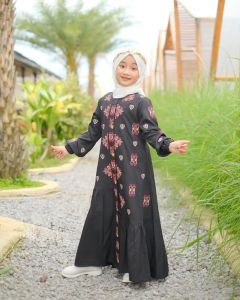Keumala Dress Kids Terbaru 2023 Bahan Linen Rose Catton Mix Bordire Gamis Wanita Anak Muslimah Simple Elegant Fashion Style Modern Promo Termurah 2023