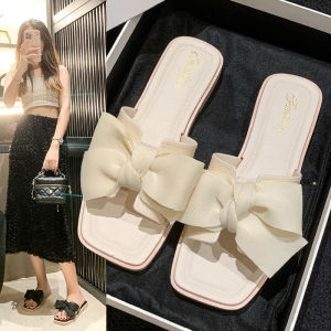 [Free Shipping] WomenS Summer Bowknot Slippers For Outdoor Wear New Fashion Home Flat Non-Slip Slide Sandals With Soft Soles