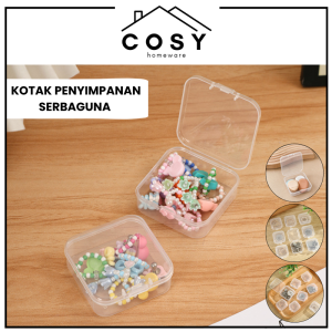 COSY Kotak Plastik Transparan Tanpa Sekat Tempat Penyimpanan Serbaguna Barang Mini / Obat / Perhiasan / Kotak Transparan Mini Plastik Tempat Perhiasan Memori Kotak Organizer Serbaguna