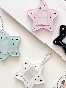 【Ship in 24H】One inch ID photo card holder/minimalist star shaped//acrylic star chasing card holder/one inch star chasing card brick/card film card holder/backpack pendant card holder