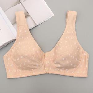 OK Bra Plus Size Bra 36-44 BC CUP Women Front Buckle Push-up Bra Simple No Steel Ring Comfortable Breathable Cotton Underwear
