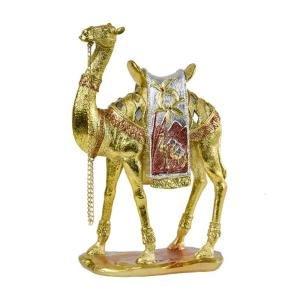 Decorative Middle Eastern Camels Figurine Luxury Gold Desert Animal Resins Statue for Bookshelves and Tabletop Accent