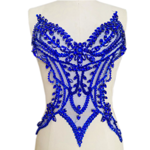 Rhinestones Decorative Patches Sew On Appliques Patches Hand Beaded Patches for Clothes Wedding Dresses Decoration