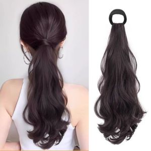 BELLEMODE เน็กไทต่ำ วิกผมหางม้าสังเคราะห์ เบาๆ ธรรมชาติตามธรรมชาติ หางม้าหยักศกยาว ทันสมัยและทันสมัย การต่อผม วิกผมหางม้า สาวๆ