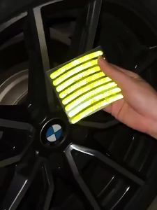 Wheel Reflective Stickers Tire Safety Warning Decals Green Silver Creative For Car Motorcycle Electric Vehicle