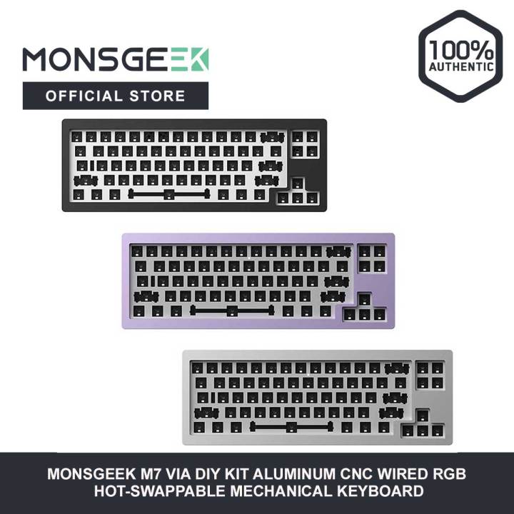 Monsgeek M7 VIA DIY Kit Aluminum CNC Wired RGB Hot-Swappable Mechanical ...