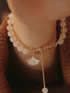 hot Bai Wei Glazed Ginkgo Bracelet ins Special-interest design 2024 New Chinese Style Gentle Magnetic Buckle Adjustable Light Luxury Hand Accessories