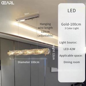 Simple Italian Post-Modern Light Luxury Crystal Lamp Restaurant Chandelier Dining Table in Dining Room Bar Lamp Lighting