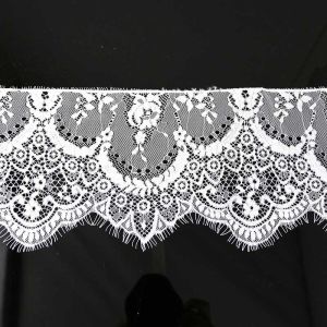 WH (3 Meters/lot) Black White Width 160mm Floral Embroidered Eyelash Lace Ribbon Clothing Accessories Lace Material Handmade