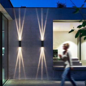 Outdoor wall lamp modern creative corridor villa courtyard landscape lamp outdoor waterproof spotlight electrically connected staircase wall washer lamp