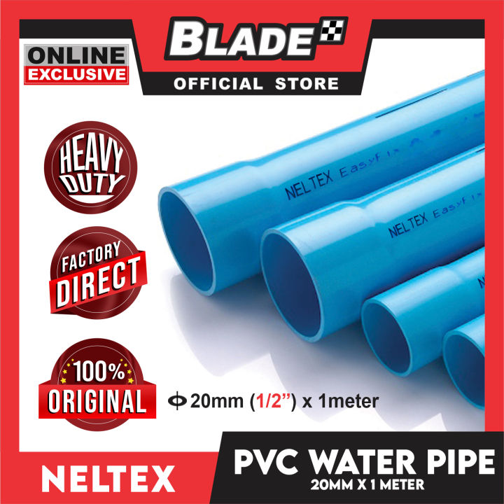 Neltex PVC Waterpipes 20mm (1/2inch) x 1meter (Blue) Waterline Tube ...