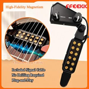 FFEEKK ปิ๊กอัพกีตาร์โปร่ง คอนแท็คกีตาร์ แบบถอดได้ ยอดขายอันดับ 1 รุ่น ( Portable Acoustic Guitar Pickup )ปิ๊กอัพเสียงกีต้าร์โปร่งสุดคลาสสิค ตัวแปลงสัญญาณแม่เหล็กพร้อมรูเสียงและปุ่มควบคุมระดับเสียง รถกระบะเสียง 12 หลุม ไมโครโฟน คลิปเครื่