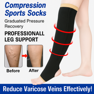 Compression Sock Open Toe Varicose Stockings Knee Length Tight Leg Socks Anti Fatigue Football Socks