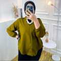 Atasan Wanita Blouse Semi Outer Vneck Style Kekinian. 
